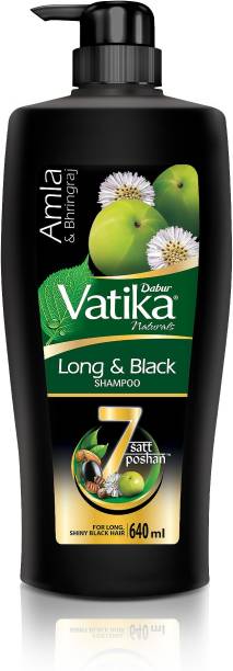 DABUR VATIKA Amla Long & Black Shampoo, For Shiny, Long & Black Hair