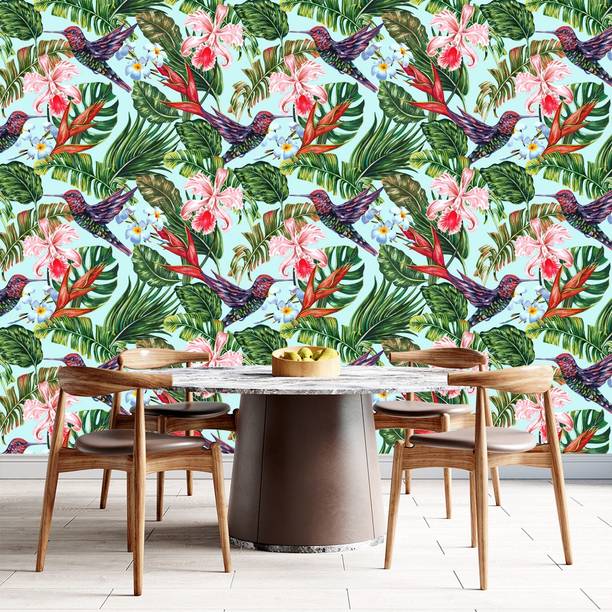 DECOR Production 228 cm x 40 cm Waterproof Floral & Botanical Vinyl Wallpaper