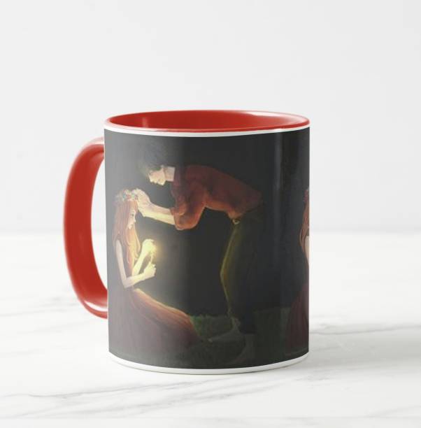 V Kraft "you are light of my life feels special red 3 tone" love quote printed trendy white Ceramic love with Handle-Perfect Gift to Anyone On Any Occasion valentine special for loved once | Coffee & Tea Cup | Pack of 1 Ceramic Coffee Mug