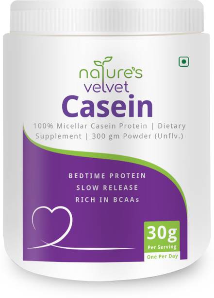 Natures Velvet Lifecare NVL 100% Casein Protein, Vegetarian and Natural, 300 gms Casein Protein