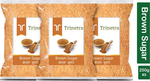 Trinetra Best Quality Brown Sugar-250gm (Pack Of 3) Sugar