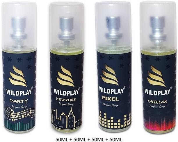 Wildplay PARTY, NEWYORK, PIXLE & CHILAX Pocket Perfume 50ML EACH Perfume  -  200 ml