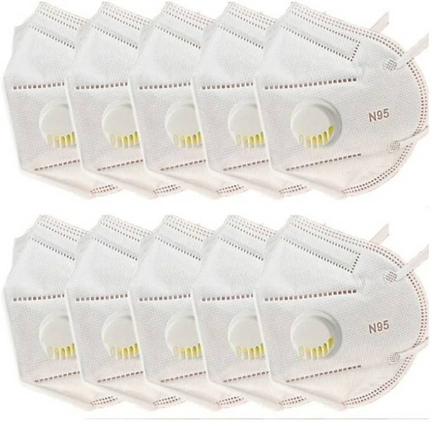 REGARDS N95 Face Masks with 6 Layers of protection, for Kids, Men and Women - Reusable Washable and Non-woven - Pack of 100 (White) Cloth Mask With Melt Blown Fabric Layer