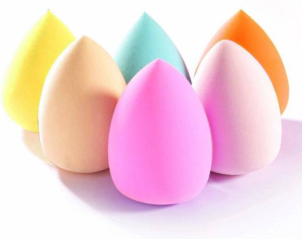 अवती 6 Pcs Makeup sponge Set Blender Beauty Cosmetics Tool Flawless Facial Powder Puff Blending Foundation Sponges for Liquid, Cream, Powder