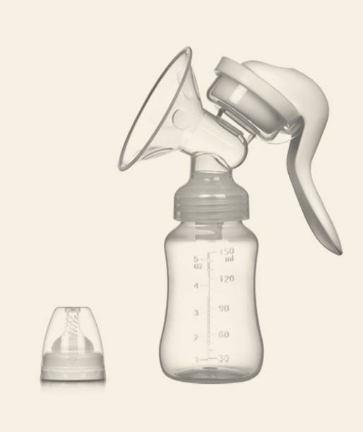 Oren Empower Manual Massage Preminum Quality Breast Pump With Feeding Bottle With a Breast Pads - Experience same as baby sucking  - Manual