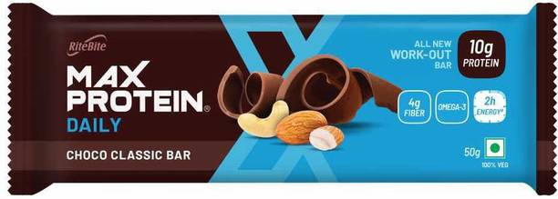 RiteBite Max Choco Classic Bars, Fiber, 2hr Energy Pouch