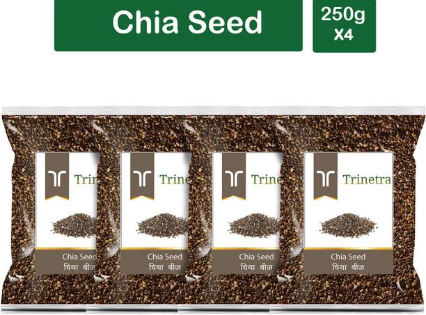 Trinetra Best Quality Raw Chia Seeds-250gm (Pack Of 4) Chia Seeds