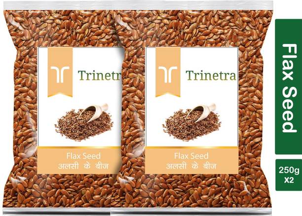 Trinetra Best Quality Raw Alsi (Flaxseed)-250gm (Pack Of 2) Brown Flax Seeds