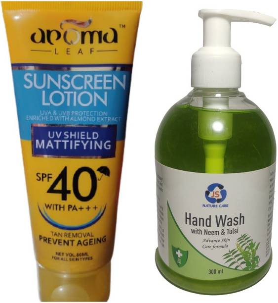 Aroma leafs SUN SCREN LOTION SPF 40 WITH NEEM & TULSI HAND WASH