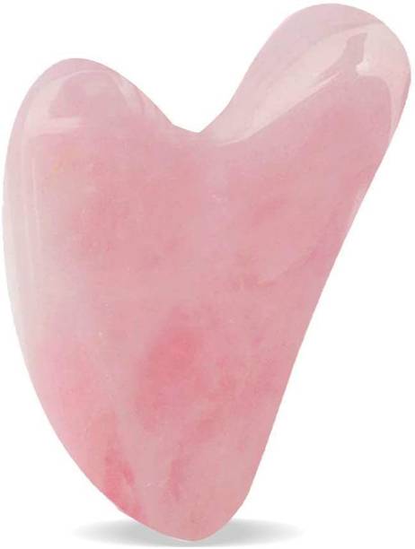 jaderoller Rose Quartz Gua Sha Rose Quartz Gua Sha Green Jade Gua Sha Scraping Massage Tool Hand Made Jade Guasha Board, Tools for Graston SPA Acupuncture Therapy Trigger Point Treatment on Face Arm Foot Small Triangle Shape Massager Massager