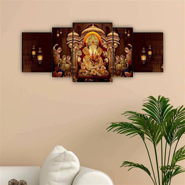 SAF Ganesha large Set of 5 Digital Reprint 18 inch x 42 inch Painting