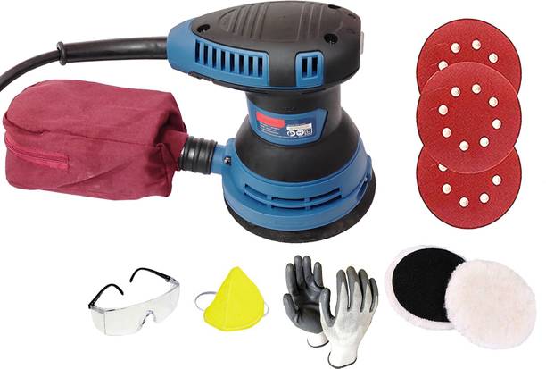 Mass Pro Round 5" (125mm) Multifunctional Mini Wood Working Machine Sanding Electric Sander With Attachments Combo DSA 125 5 inch Random Orbital Sander