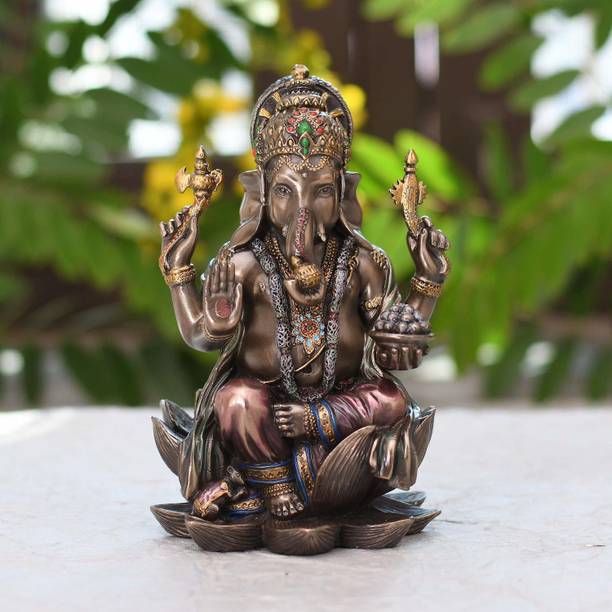 CraftVatika Polyresin Lord Ganesha Idol Statue Ganesh Ganpati Showpiece Decorative Showpiece  -  17.78 cm