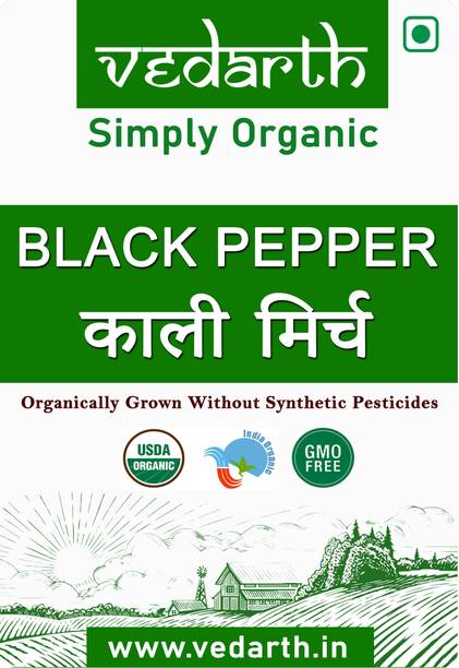 Vedarth Organic Whole Black Pepper (Kali Mirch)