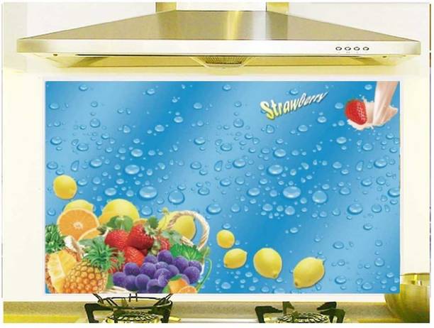 काफ Large किचन स्टिकर (60cmx90cm) सेल्फ एडहेसिव किचन वॉलपपेर ऑइल प्रूफ वॉटरप्रूफ - किचन के लिए एल्युमीनियम फॉइल वॉल स्टीकर्स - रिमूवेबल स्टिकर वॉलपेपर स्टिकर
