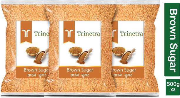 Trinetra Best Quality Brown Sugar-500gm (Pack Of 3) Sugar