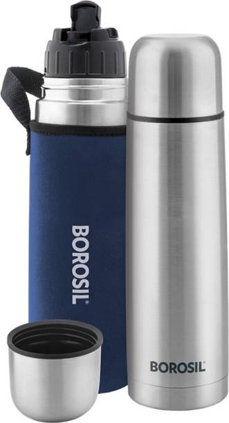 BOROSIL Hydra Thermo Vacuum Insulated Water Bottle with Bag, 24 hrs Hot and Cold 500 ml Flask