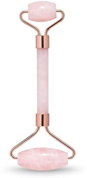jaderoller Rose Quartz Face Jade Roller Rose Quartz Jade Roller for Beautiful Skin Detox - Facial Body Eyes Neck Massager Tool Reduce Wrinkles Aging - Original Natural Jade Stone Massager