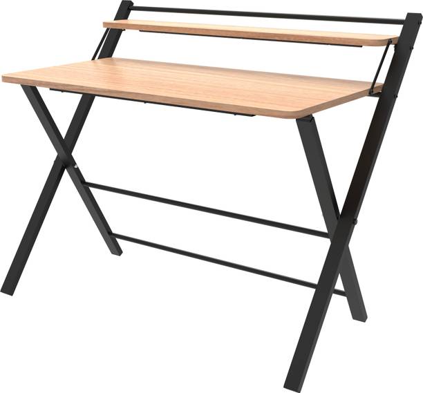 InnoFur Meleti Folding Study Desk (Large)/Foldable Office Table/Adjustable Laptop Desk Table (Large, Walnut) Engineered Wood Study Table