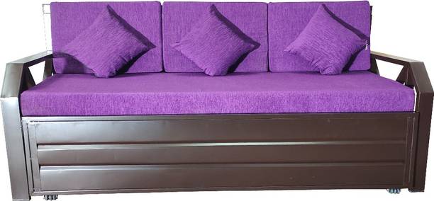ROYAL METAL FURNITURE 3 Seater Single Metal Pull Out Sofa Cum Bed