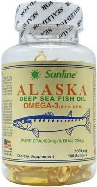 sunline alaska Deep Sea Fish Oil Omega 3 - 100 Softgels, 1000 Mg (1000 mg)