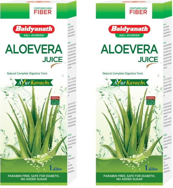 Baidyanath Aloe Vera Juice (with Pulp) Rejuvenates Skin and Hair| No Added Sugar- 1L