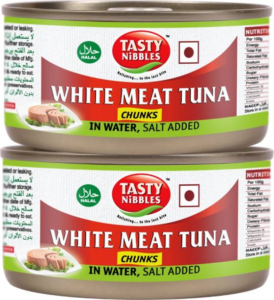 Tasty Nibbles White Meat Tuna Chunks in Water, Salt Added Sea Foods