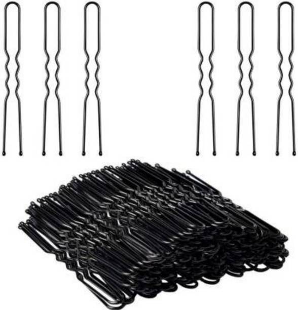 Bruh Creative goods B61-50 Pcs U Shape Hair Pins For Bun Maker, Hair Bobby Pins For Women Hair Pin (Black) Hair Pin