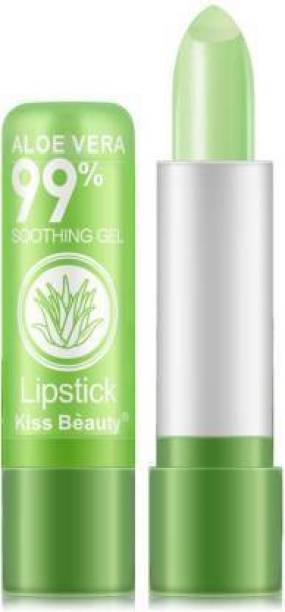 Kiss Beauty FOREVER YOUTH ALOE VERA soothing gel COLOUR CHANGING Lip Plumper Enlarge Lips Increase Enhancer Natural Aloe Vera Moisturizer Lipstick  (MULTICOLOUR, 3.5 g)