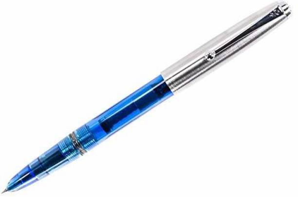 Gold Leaf 51A Fountain Pen Hooded Extra Fine Nib 0.38mm Writing Ink Pens Office Supplies (Blue) Fountain Pen