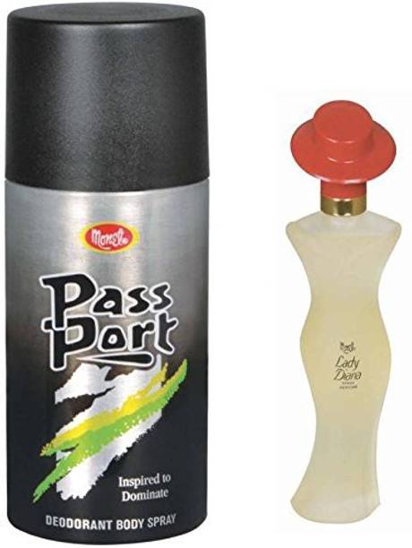 MONET PASSPORT DEODORANT+LADY DIANA 30ML PERFUME Eau de Parfum  -  180 ml