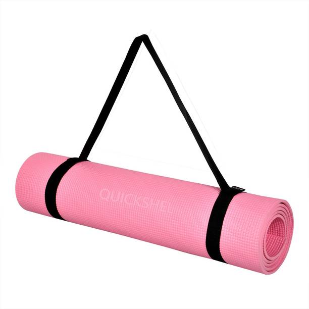 Quick Shel 100% EVA Eco Friendly Mat, Exercise & Gym Mat With Yoga Strap Pink 4 mm Yoga Mat
