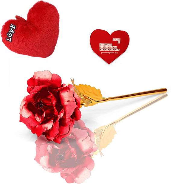 Saikara Collection Artificial Flower, Cushion, Greeting Card Gift Set