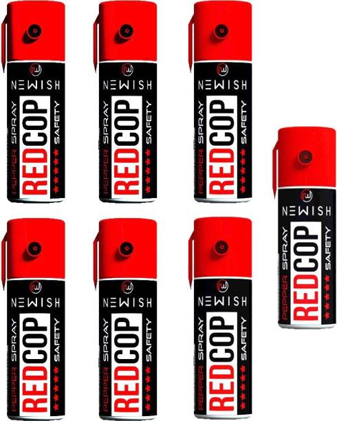 NEWISH :RED COP | Powerful Self-Defence For Women Pack Of 7 (Each 35 ml | 50 Shots) Pepper Stream Spray
