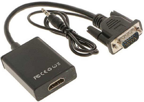 SHREEJIIH  TV-out Cable VGA Male to HDMI Output 1080P HD +Audio TV AV Video Cable Converter Adapter