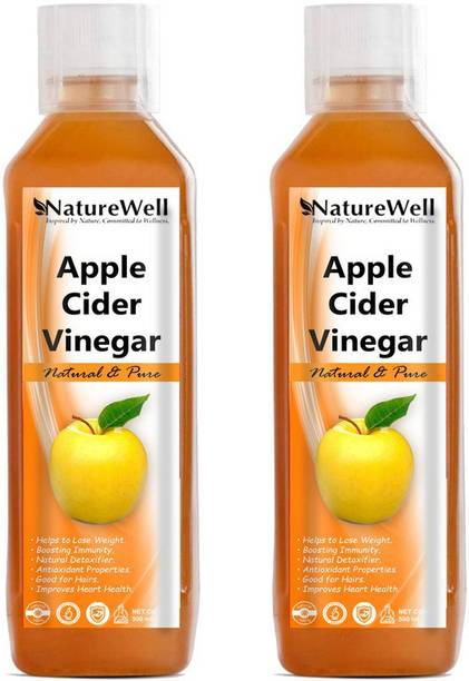 Naturewell Raw Apple Cider Vinegar with mother 500 ml Vinegar (500MLX2 /HR) Vinegar