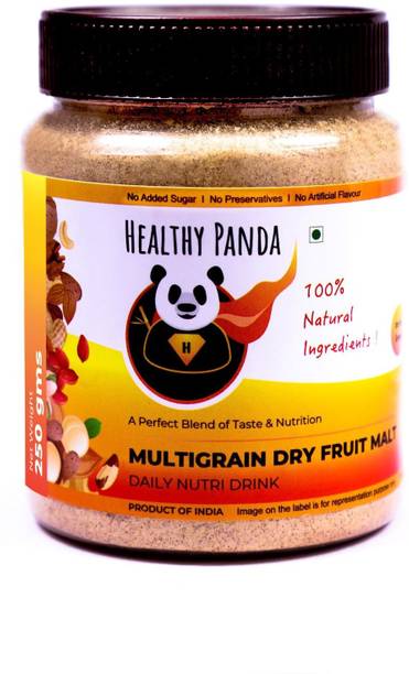 HEALTHY PANDA Organic Sprouted Multigrain Dry fruit Malt / Health Mix or Sattu Mavu - 125 Gram Nutrition Drink