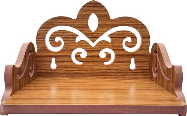 Rudrax ANTIQUE ENGINEERED MDF SMALL SINGHASAN & HINDOLA FOR DIVINE Engineered Wood Home Temple