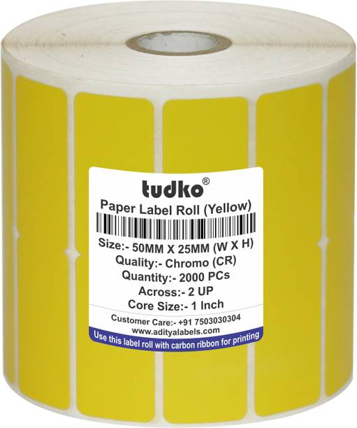 tudko 50 mm X 25 mm Chromo Self Adhesive Paper Label