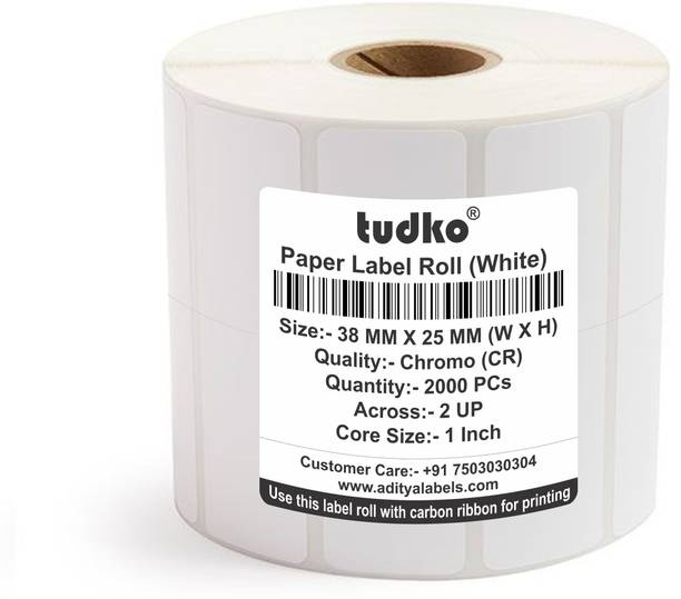 tudko 38 mm X 25 mm Chromo Self Adhesive Paper Label