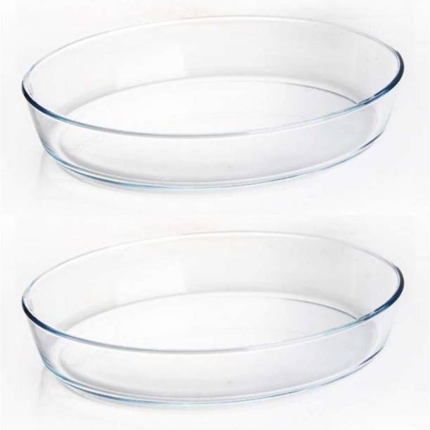 Femora Borosilicate Glass Oval Backing Dish Microwave Safe - 1600 ML Baking Dish