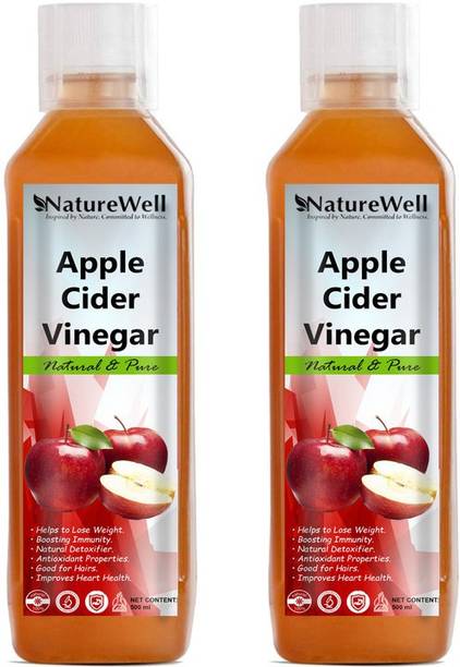 Naturewell Organic Apple Cider Vinegar - with strand of mother, not from concentrate Vinegar (500X2 /Ml)Pro Vinegar