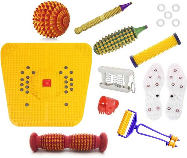 netclub 2000 216 NC-34 Acupressure Massager Tools Combo Kit for Stress and Pain Relief Fitness mat home gym with adwance finger massager Massager