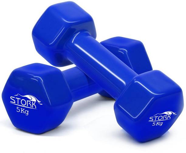 HACKERX Fitness Vinyl Coated 2 Pc dumbbell 5 Kg Each Fixed Weight Dumbbell Fixed Weight Dumbbell