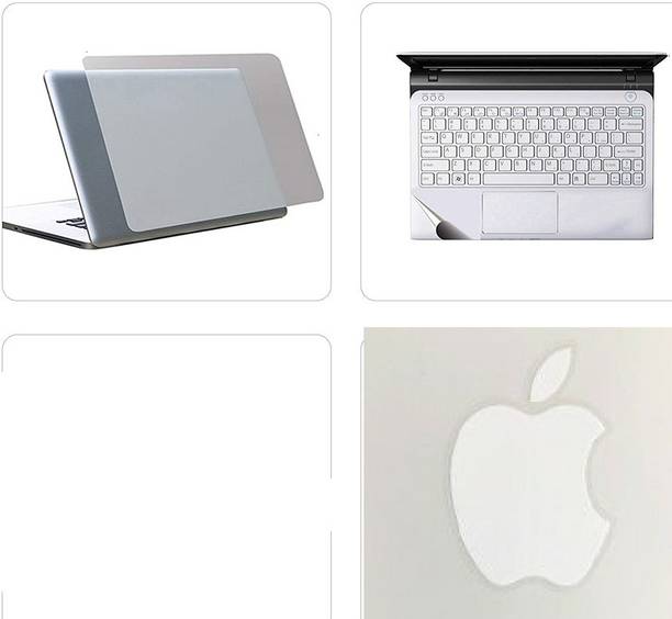 SDM 3in1 Combo of Premium Quality Trink Crystal Clear Stretchable Transparent Skin for Laptop with trackpad and with (A.P.P.L.E) logo for macbook convertion for 15.6 inches Combo Set Combo Set