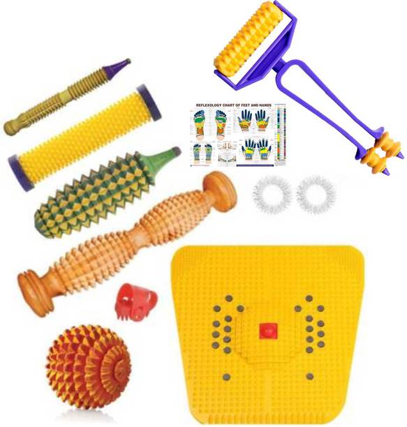 netclub NC-04 2000 216P Acupressure Tools kit combo Foot Mat With Magnets For Stress And Pain Relief Gym & Fitness Kit with advance finger massager Massager