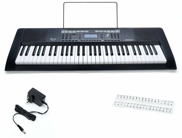Juarez Opus JRK682 61-Key Electronic Keyboard Piano with LCD Digital Display, MIDI Function|Touch Response|Adapter|Key Note Stickers|Music Sheet Stand|300 Rhythms | 300 Timbres | 40 Demos Digital Portable Keyboard