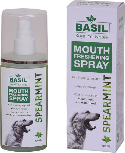 BASIL Spearmint Mouth Freshening Spray (130ml Mouth Spray) Pet Mouth Freshner