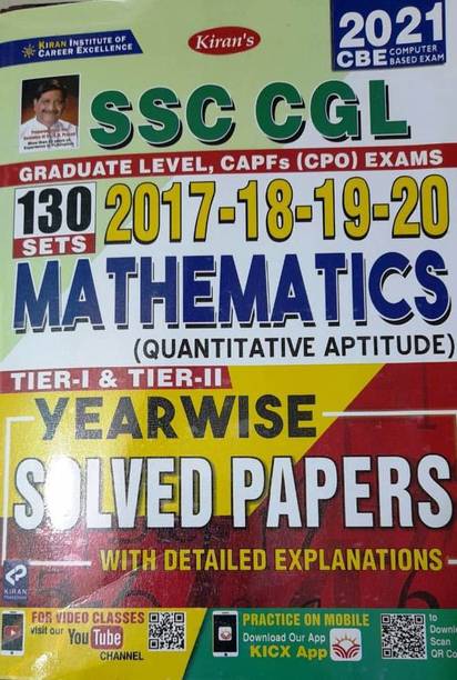 Kiran Ssc Cgl Mathematics Tier-I & Tier-Ii Yearwise Solved Papers 130 Sets