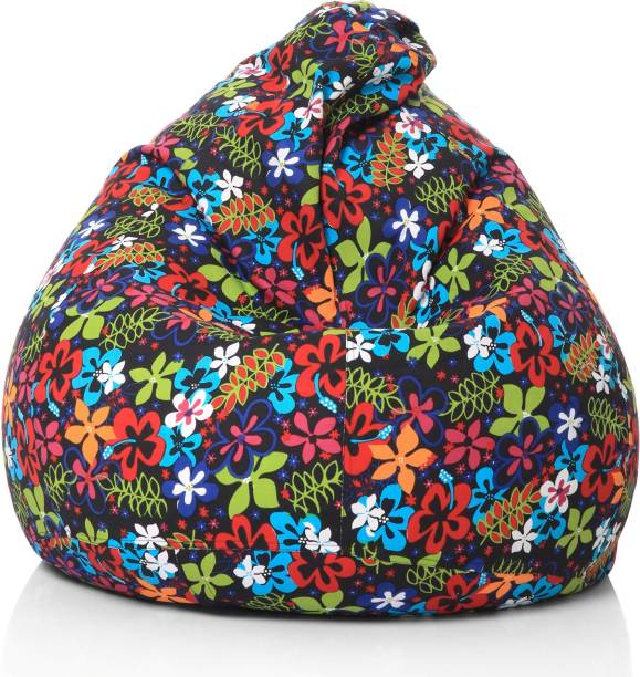 STYLE HOMEZ Classic Cotton Canvas Bean Bag Filled with Beans Fillers Cotton XL Teardrop Kid Bean Bag
